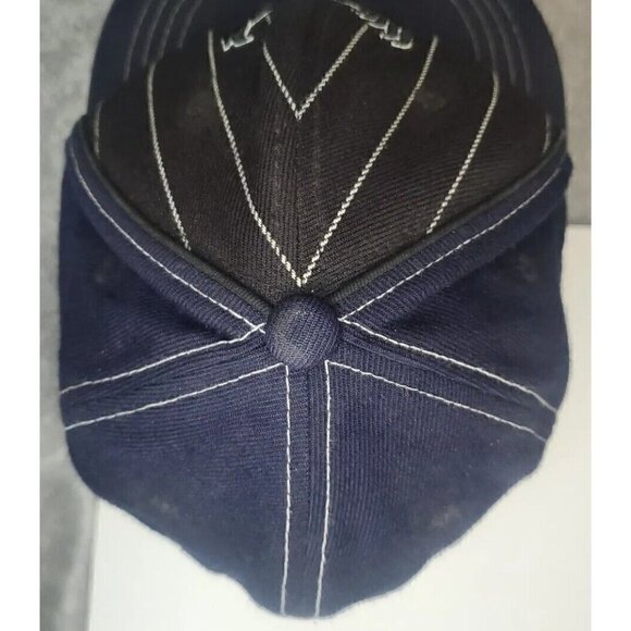 Black pinstripe Eastern Washington lined Zephyr Fitted 7 3/8 Blue Cap Eagles Hat - Picture 5 of 9